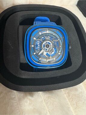 SEVENFRIDAY PS-Colored Carbon Automatic Day-Night Blue Dial Men's Watch